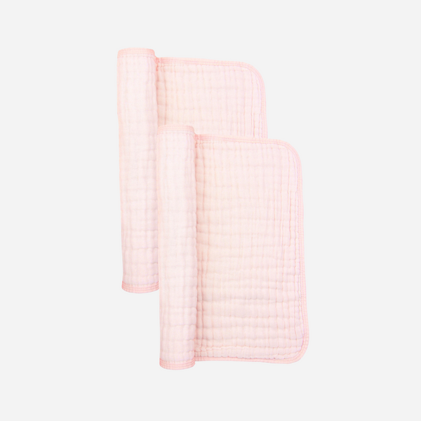 Lou Lou and Company - Cloud Muslin Burp Cloth 2 Pack- Blush