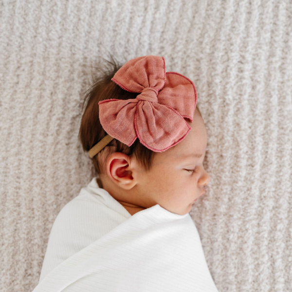 Lou Lou and Company - Cloud Muslin Heirloom Bow Headband (3 Colors)