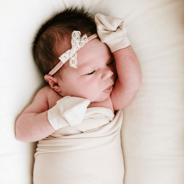 Lou Lou and Company - Lace Bow - Mini Ivory Headband
