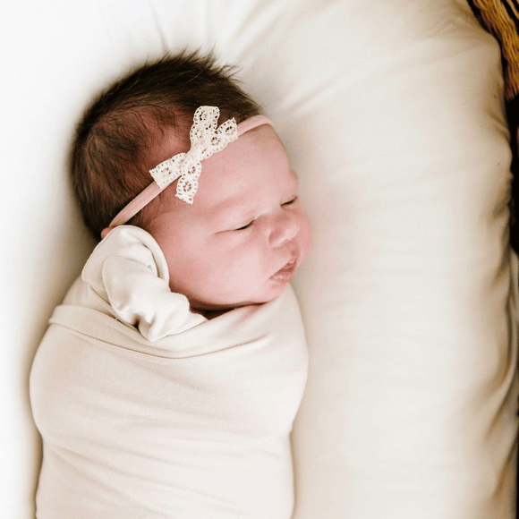 Lou Lou and Company - Lace Bow - Mini Ivory Headband