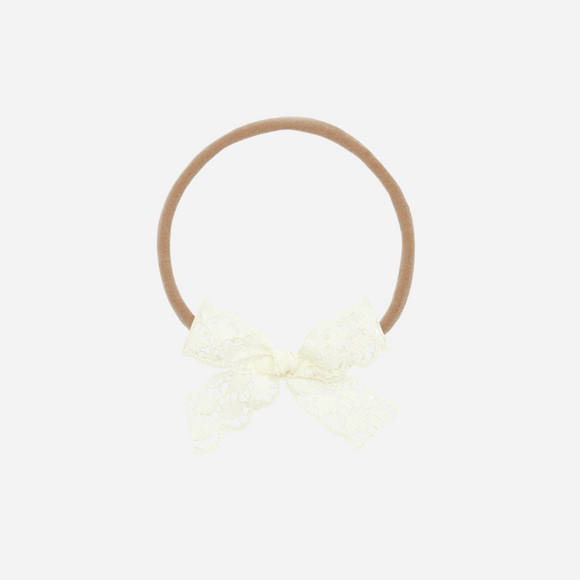 Lou Lou and Company - Lace Bow - Mini Ivory Headband