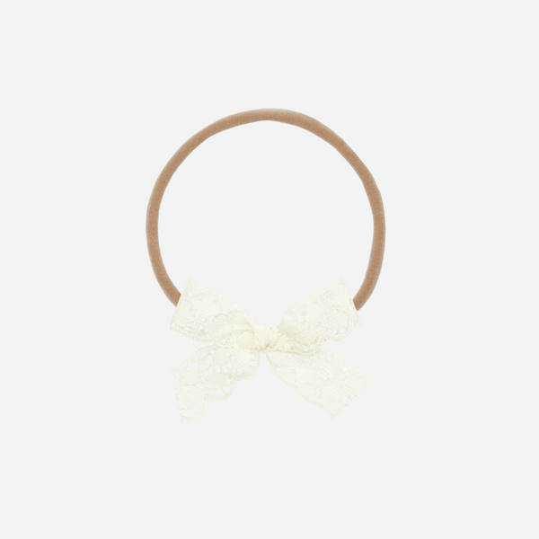 Lou Lou and Company - Lace Bow - Mini Ivory Headband