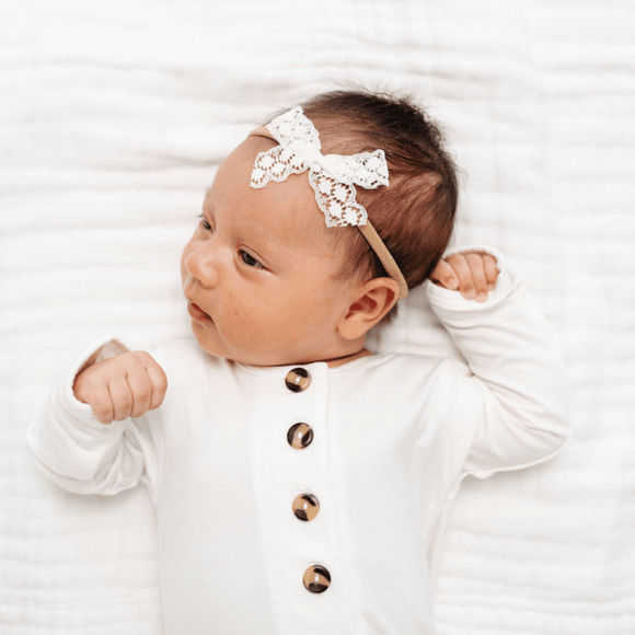 Lou Lou and Company - Lace Bow - Mini Ivory Headband