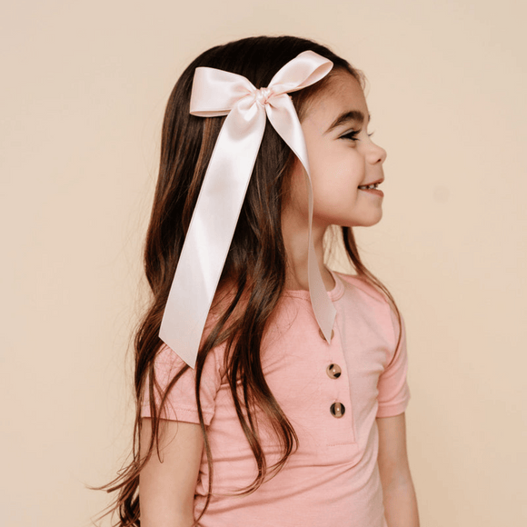 Lou Lou and Company - Satin Bow - Blush Sash Clip - Small