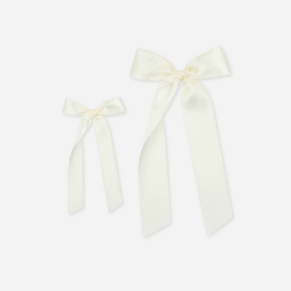 Lou Lou and Company - Satin Bow - Cream Sash Clip - Small