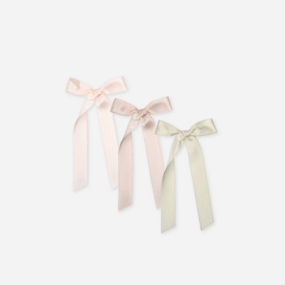 Lou Lou and Company - Satin Bow 3 Pack  - Blush Sash Clip - Small