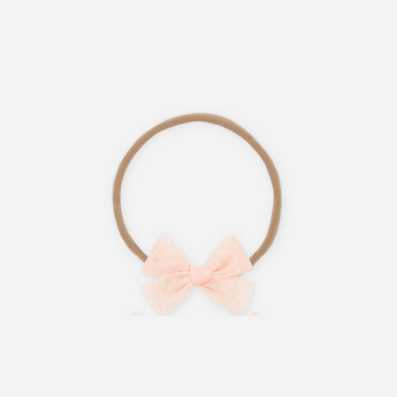 Lou Lou and Company - Tulle - Blush Small Bow Headband