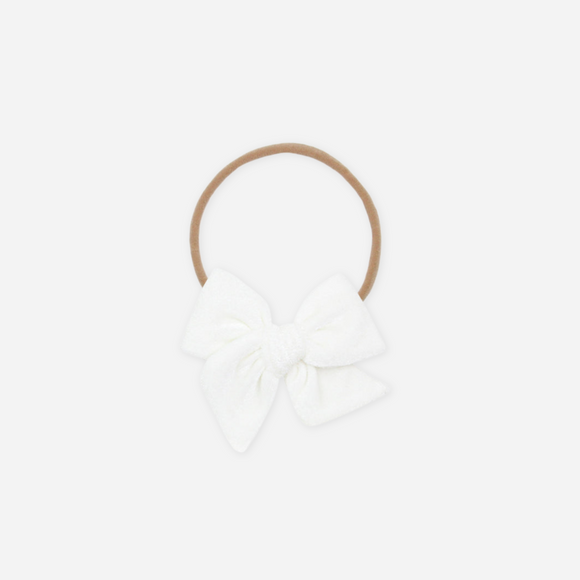 Lou Lou and Company - Velvet - Ivory Small Bow Headband