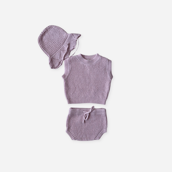 Luna + Luca - Knit Tank Set with Hat - Pink