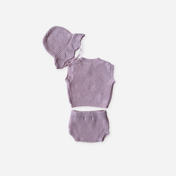 Luna + Luca - Knit Tank Set with Hat - Pink