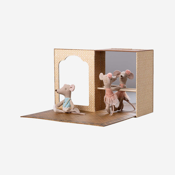 Maileg - Ballet Mice In Dance Studio, Little Sister & Brother
