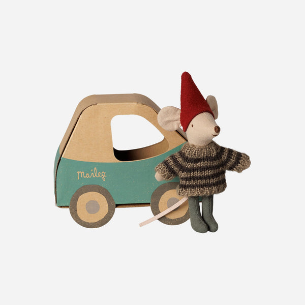 Maileg - Christmas Mouse - Little Brother in Car Box