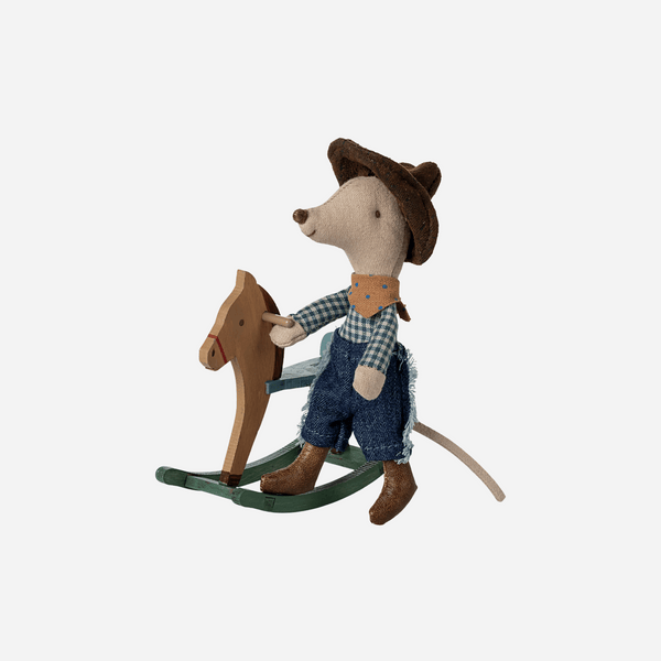 Maileg - Cowboy Mouse Rocking Horse - Little Brother