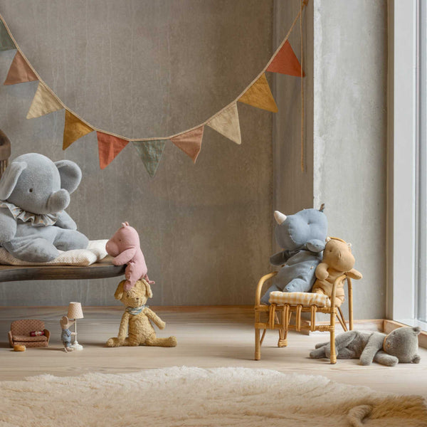 Maileg -  Elephant Plush, Big - Blue / Grey
