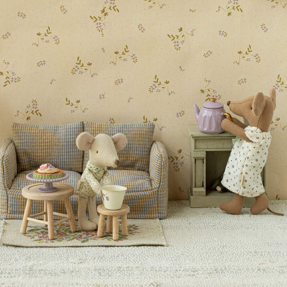 Maileg - Fireplace - Mouse - Off White