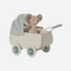 Maileg - Pram with Baby Mouse - Mint
