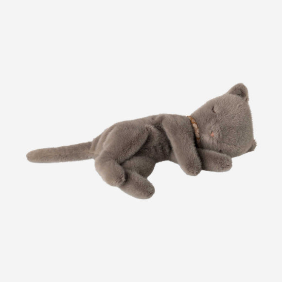 Maileg - Sleeping Kitten Plush, Small - Grey