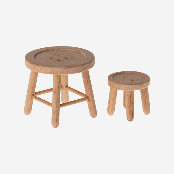 Maileg - Table and Stool Set - Mouse