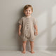 Makemake Organics - Organic Short Bubble Romper - Caramel Check