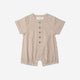 Makemake Organics - Organic Short Bubble Romper - Caramel Check