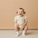 Makemake Organics - Organic Smocked Button Romper - Butter Yellow