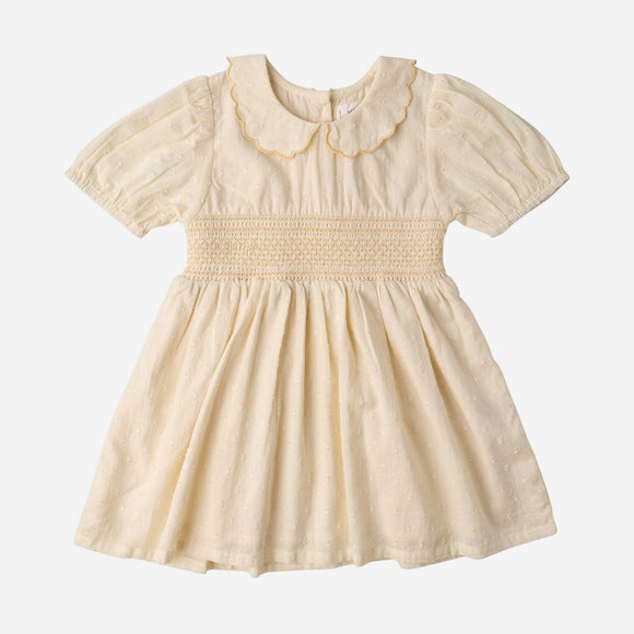 Makemake Organics - Organic Smocked Collar Dress - Butter Yellow