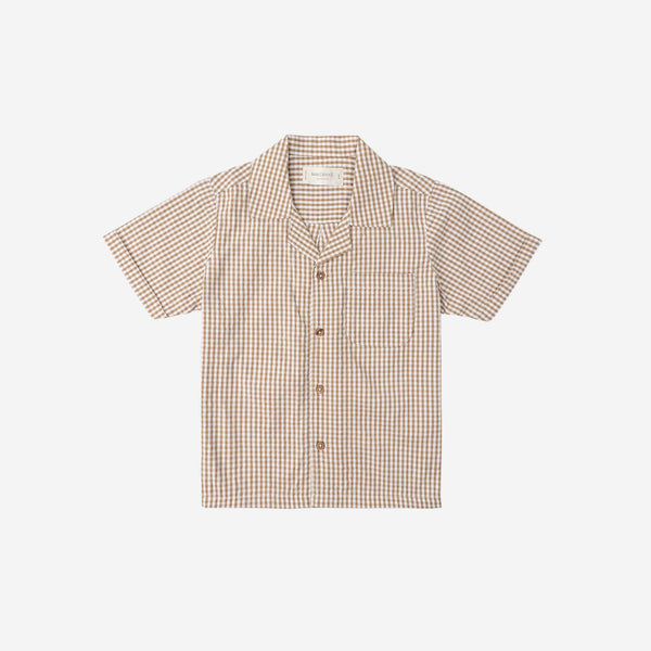 Makemake Organics - Organic Shirt & Shorts Set - Caramel Check