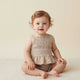 Makemake Organics - Organic Smocked Top and Bloomer Set - Caramel Check