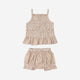 Makemake Organics - Organic Smocked Top and Bloomer Set - Caramel Check