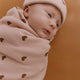 Makemake Organics - Organic Swaddle Blanket & Hat Set - Hearts