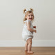 Makemake Organics - Organic Tie Shoulder Bubble Romper - Blue Vines