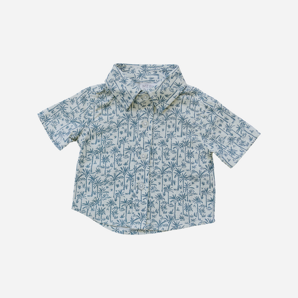 Mebie Baby - Palm Tree Linen Button Up Shirt