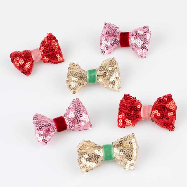 Meri Meri - Sequin & Velvet Mini Bow Hairclips