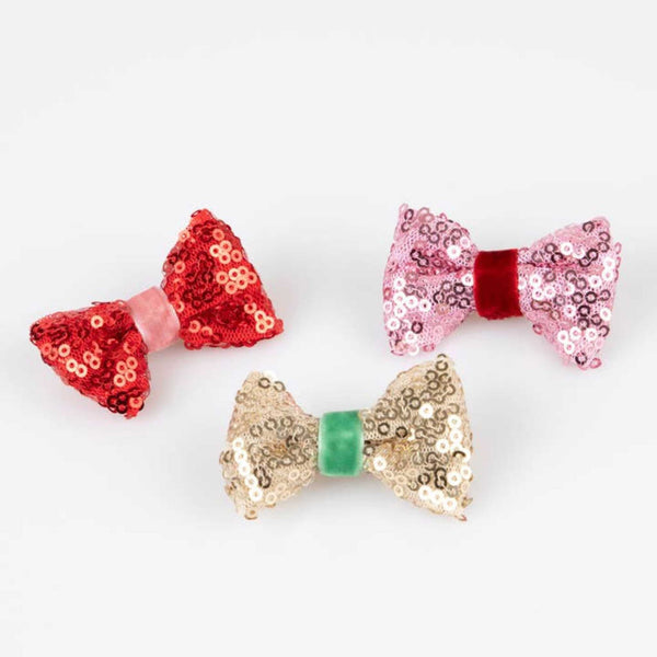 Meri Meri - Sequin & Velvet Mini Bow Hairclips