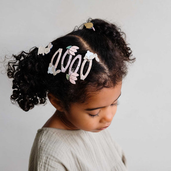 Mimi & Lula - Bunny & Flower Clic Clacs Hair Clips - Pink