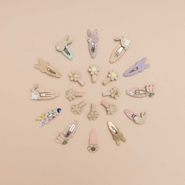 Mimi & Lula - Bunny & Flower Clic Clacs Hair Clips - Pink