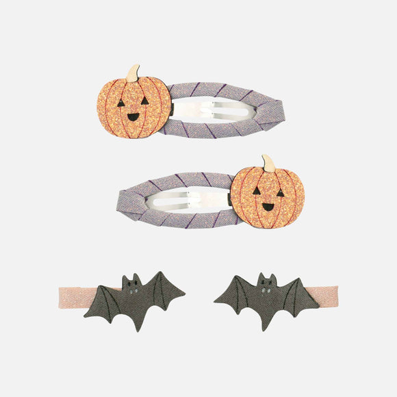 Mimi & Lula - Pumpkin & Bat Clips - Set of 4