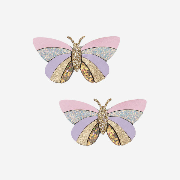 Mimi & Lula - Striped Sparkle Butterfly Hair Clips