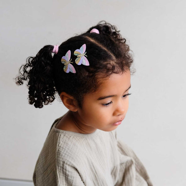 Mimi & Lula - Striped Sparkle Butterfly Hair Clips