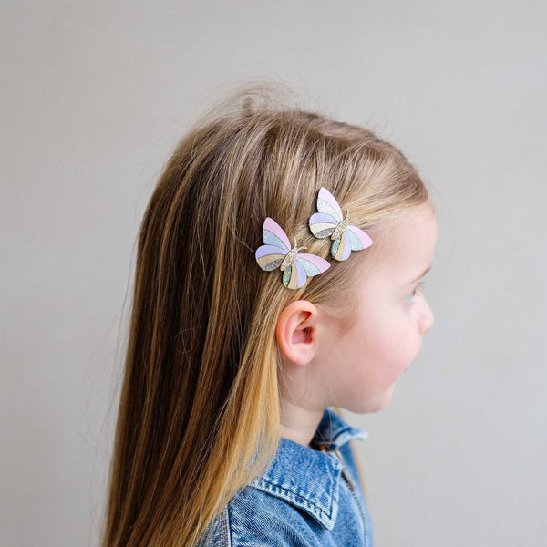 Mimi & Lula - Striped Sparkle Butterfly Hair Clips