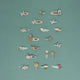Mimi & Lula - Tulip Stripe Mini Clic Clac Hair Clips - Green