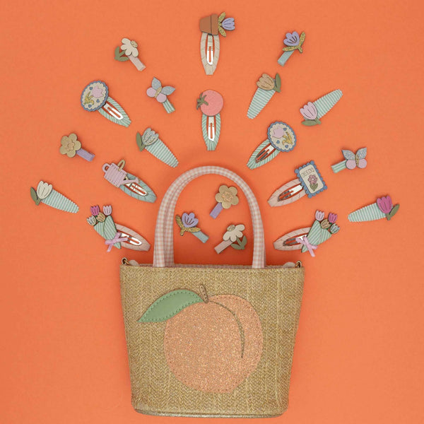Mimi & Lula - Tulip Stripe Mini Clic Clac Hair Clips - Green