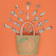 Mimi & Lula - Tulip Stripe Mini Clic Clac Hair Clips - Green