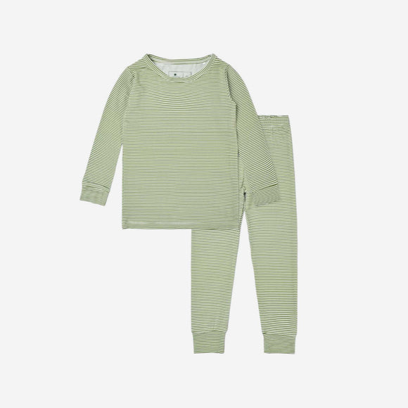 Motette - Bamboo Kids Pajama Set - Evergreen Stripe