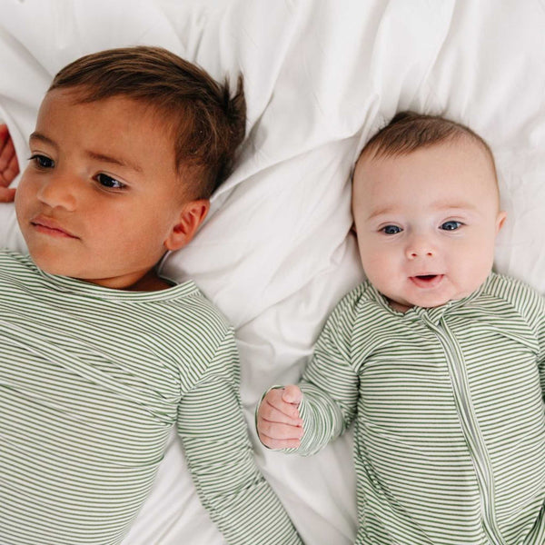 Motette - Bamboo Kids Pajama Set - Evergreen Stripe