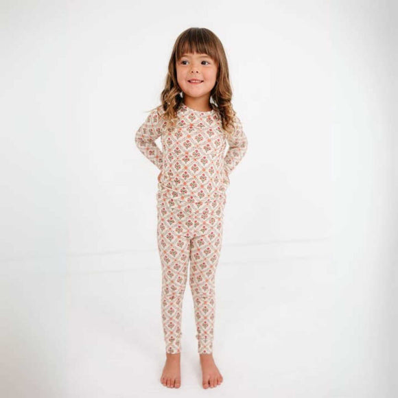 Motette - Bamboo Kids Pajama Set - Holiday Trellis