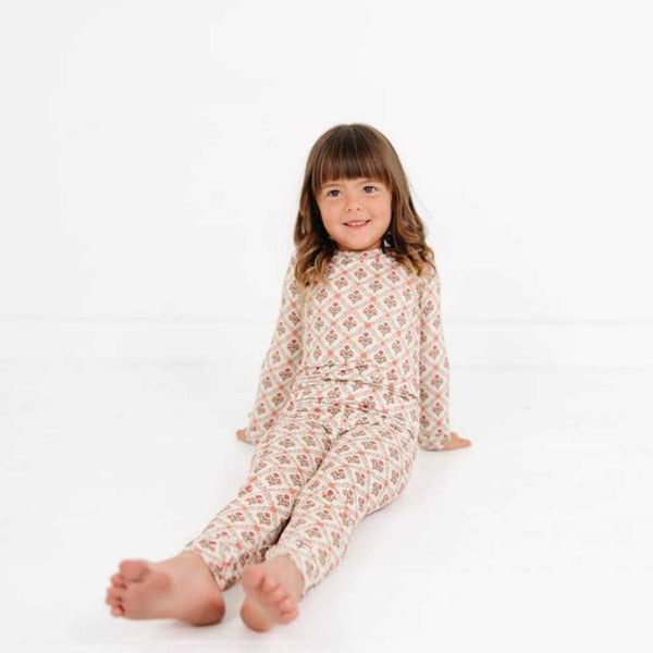 Motette - Bamboo Kids Pajama Set - Holiday Trellis