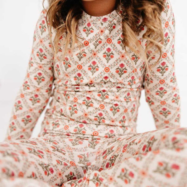 Motette - Bamboo Kids Pajama Set - Holiday Trellis