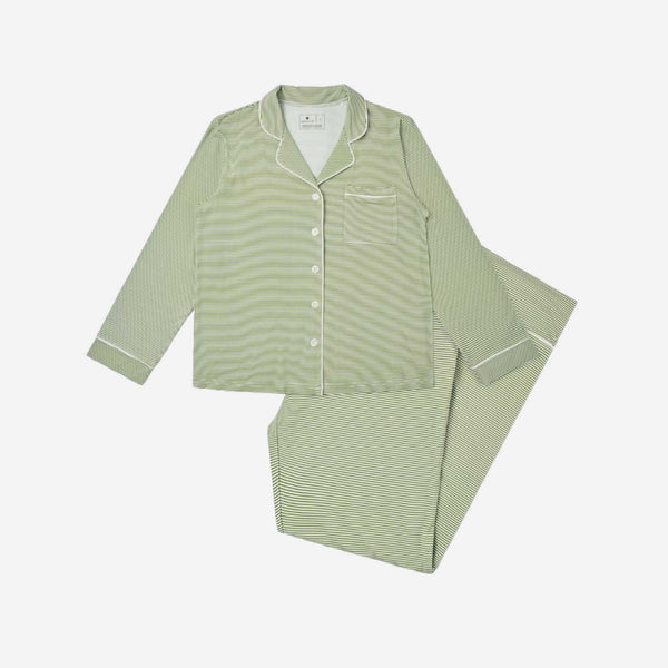 Motette - Bamboo Women's Pajama Set - Evergreen Stripe