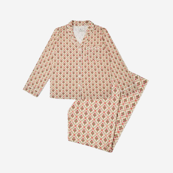 Motette - Bamboo Women's Pajama Set - Holiday Trellis